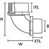 Elbow fitting HelaGuard A90FM-PG7 10pcs. HellermannTyton