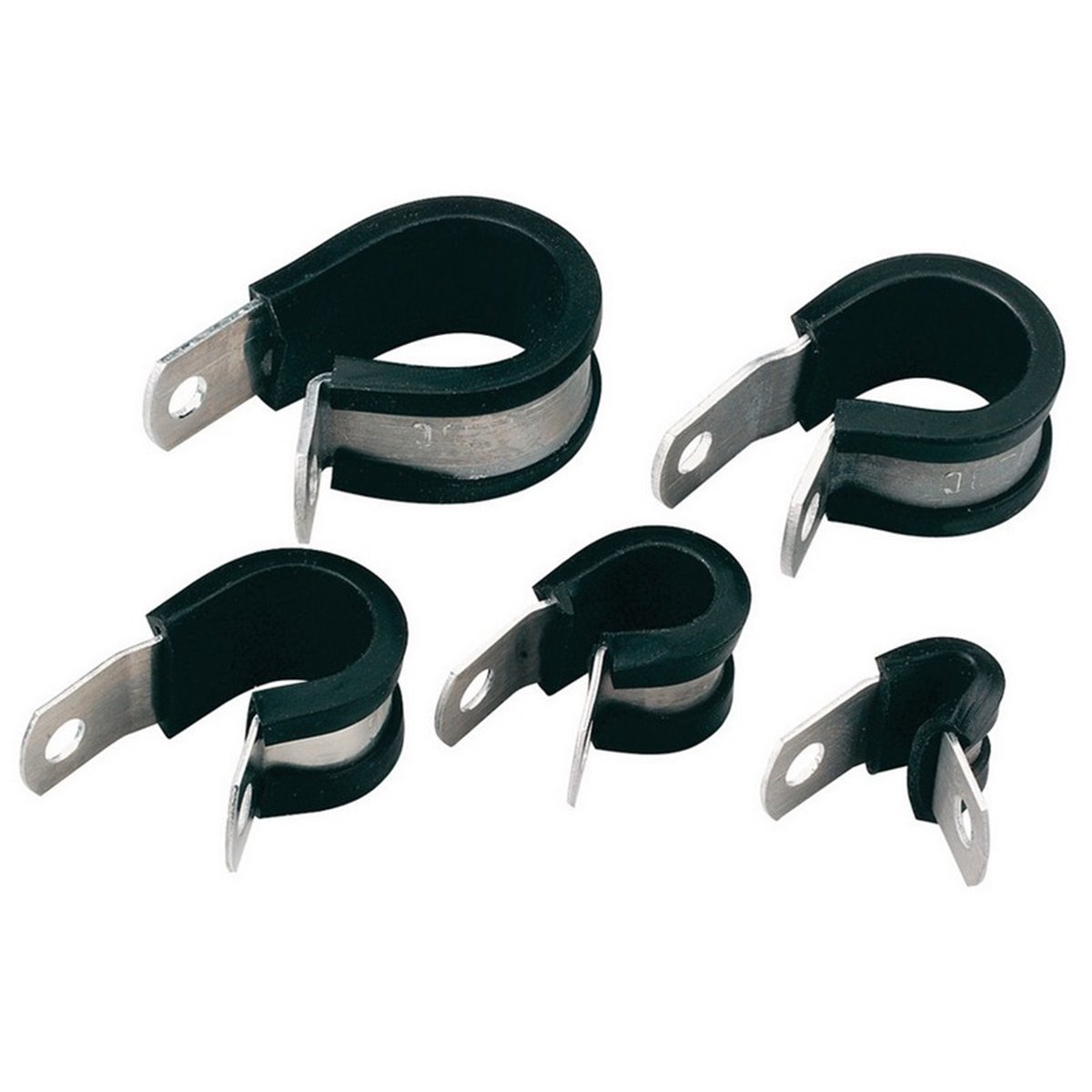 Fixing P-clamp ALU10C-CR/AL-BK HellermannTyton, black, 100 pcs.