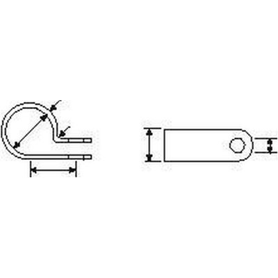 Fixing P-clamp H2P-HS-BK 100pcs. HellermannTyton