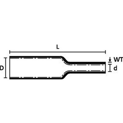 Heat shrinkable tubing 3:1 TA37-4,5/1,5-POX-BK 250pcs. HellermannTyton