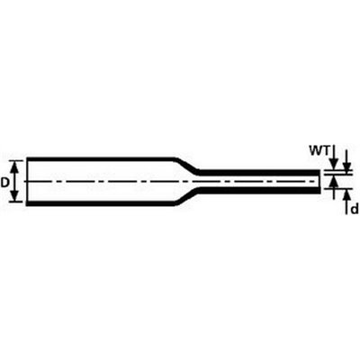 Heat shrinkable tubing 2:1 TR27-38,1/19,1-POX-BK 60m HellermannTyton