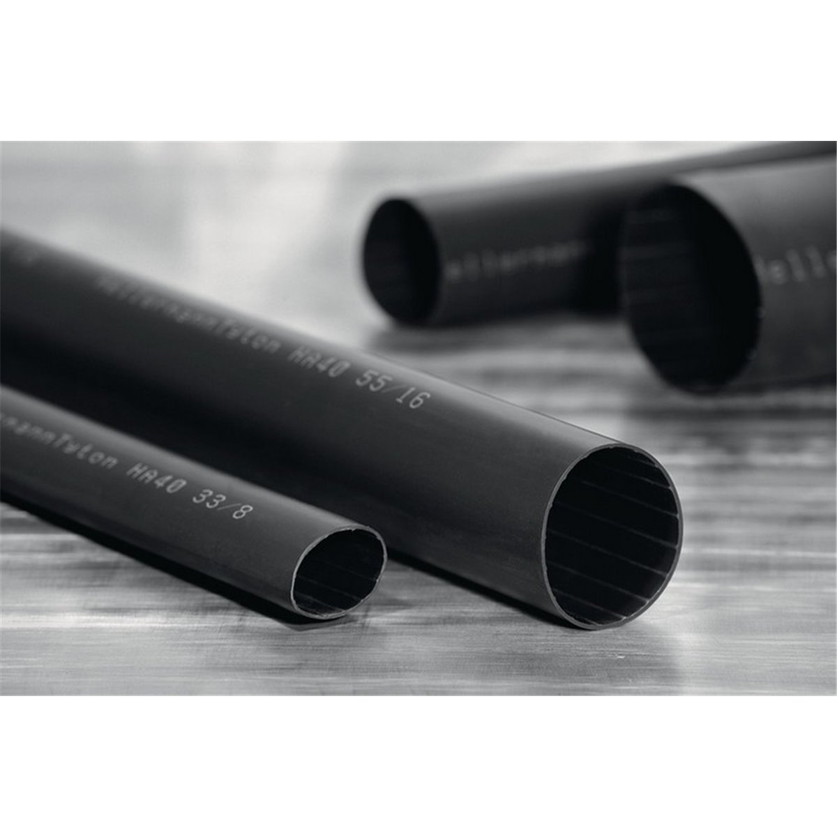 Heat shrinkable tubing adhesive lined 3:1 HA40-9/3-PO-X-BK HellermannTyton, black, 10m