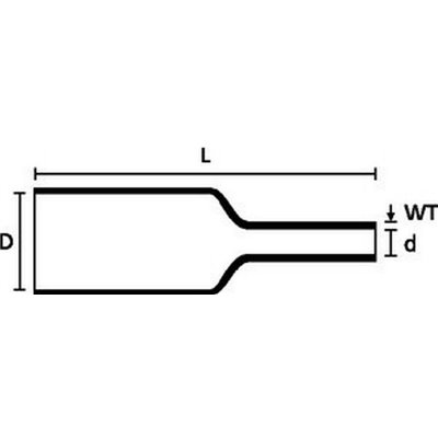 Heat shrinkable tubing 4:1 TFE4-1/2-12,7/3,66-PTFE-CL 25pcs. HellermannTyton