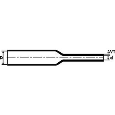 Heat shrinkable tubing 2:1 TE28-9,5/4,8-POA-BK 60m HellermannTyton