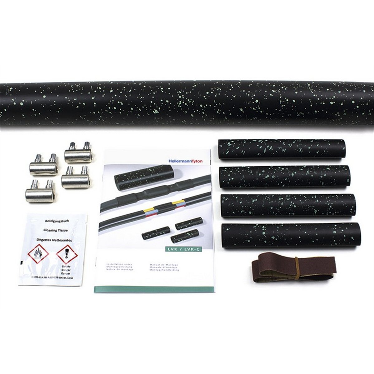 Heat shrink cable joint kit with connectors LVK-C-5x1.5-6-PO-X-BK HellermannTyton