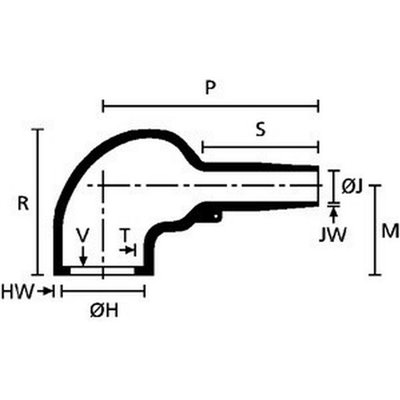 Right-angle heat shrinkable moulded shape 1156-4-G VG 95343 T06 E 004 A HellermannTyton