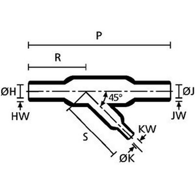 Right-angle heat shrinkable moulded shape 1302-1-G VG 95343 T08 B 004 A HellermannTyton